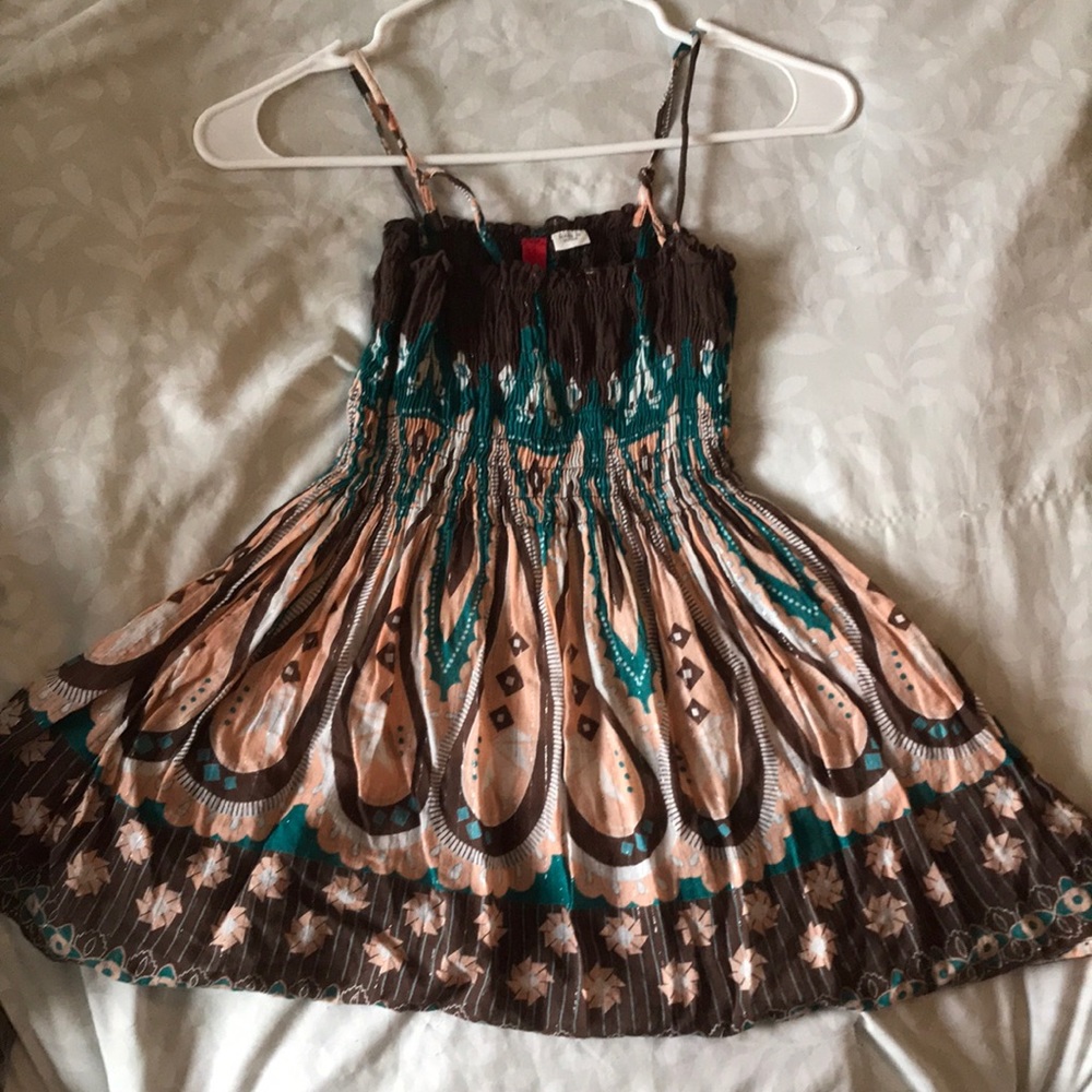 Paisley hippie boho teal and orange tank top